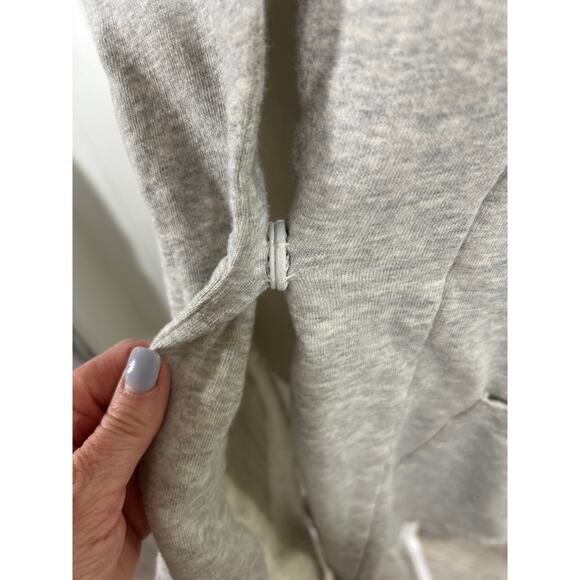 Eileen Fisher Cardigan terry sweatshirt Light Gray Size M Open Front Long - Picture 2 of 6